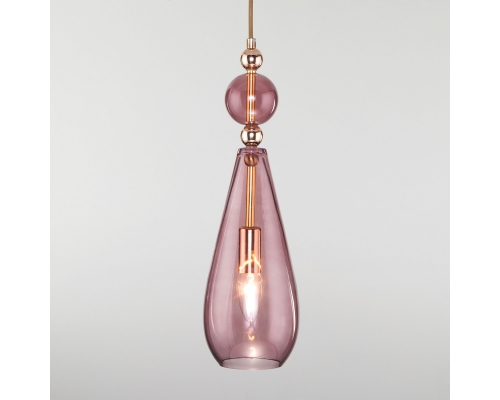 Подвесной светильник со стеклянным плафоном 50202/1 пурпурный