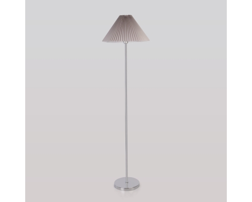 Напольный светильник с тканевым абажуром 01133/1 хром/серый