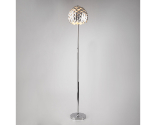 Напольный светильник с металлическим плафоном 01100/1 серебряный / хром