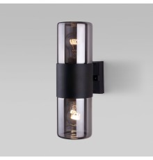 Уличный настенный светильник Roil чёрный/дымчатый плафон IP54 35125/D