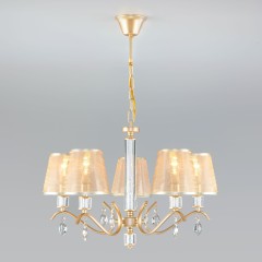 Классическая люстра с абажурами 60103/5 перламутровое золото