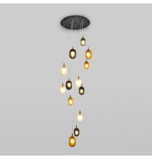 Умный подвесной светильник со стеклянными плафонами 50266 дымчатый/прозрачный/янтарный