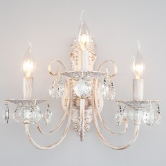 Бра с хрусталем 3305/3  белый с золотом / прозрачный хрусталь