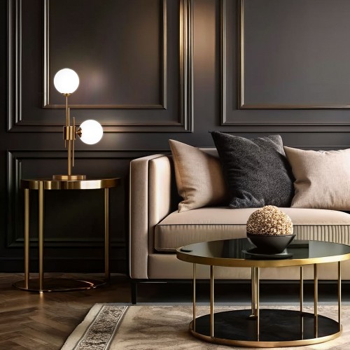 Настольный светильник со стеклянными плафонами 01383/2 черный