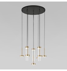 Подвесной светодиодный светильник со стеклянными плафонами 301102 LED латунь