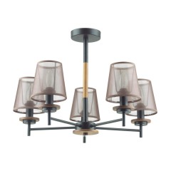 4498/5C COUNTY LN20 000 черный, дерево, коричневый Люстра потолочная E14 5*40W 220V BETSY