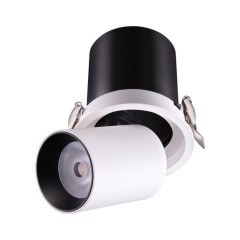 358081 SPOT NT19 470 белый/черный Встраиваемый светильник IP20 LED 12W 3000К 220V LANZA