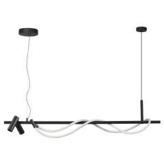 4391/30L HIGHTECH ODL24 263 черный/металл/канат Подвесной св-к с раздельн. вкл IP20 LED 30W 1200Лм 4000K CORDA