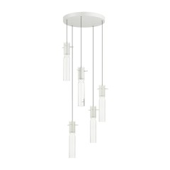 5058/25LB PENDANT ODL24 461 белый/прозрачный/металл/стекло Люстра каскадная LED 5*5W 3000K SCROW