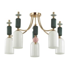 4861/5C CLASSIC ODL_EX21 199 золото/разноцветн./керамика/стекло Люстра потолочная E14 5*40W CANDY