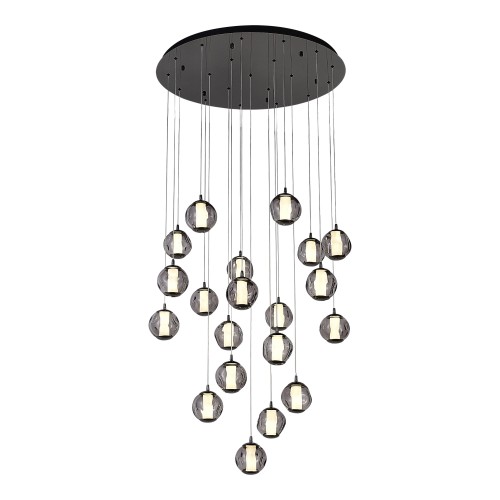 SL6520.403.20 Светильник подвесной ST-Luce черный жемчуг/прозрачно-дымчатый LED 1*100W 4000K HELMI