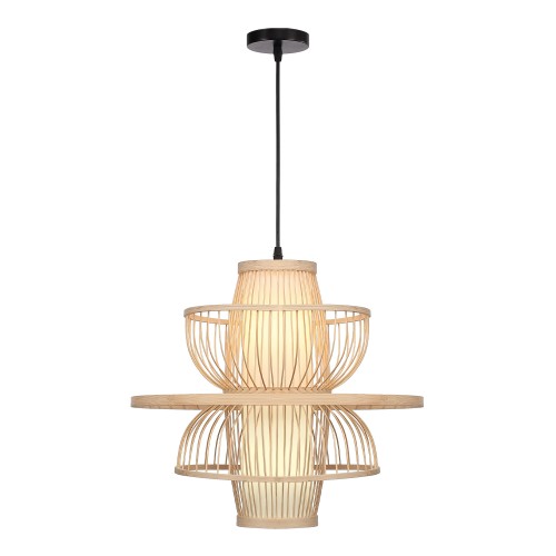 SL6241.513.01 Светильник подвесной ST-Luce Древесный/Белый E27 1*40W ALMA