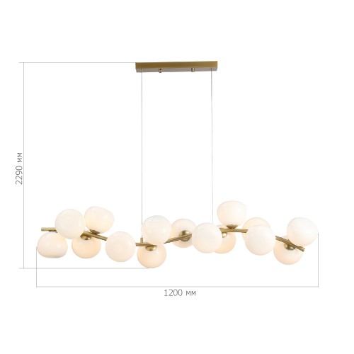 SL1519.303.16 Светильник подвесной ST-Luce Латунь/Белый G9 16*5W 4000K SWEVEN