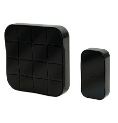 Звонок дверной беспроводной Feron E-378 Электрический 10 мелодий чёрный с питанием от батареек 51431